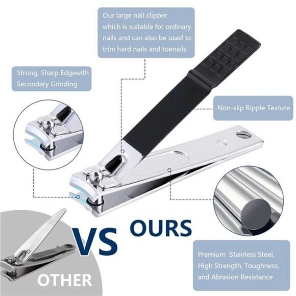 Manicure Set Personal Care Nail Clipper Kit Manicure 8 n 1 Pedicure BLACK WHITE - Picture 5 of 5